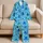 Blue Octopus Ocean Motifs for Relaxed Coastal Getaways and Easy Summer Lounging Satin Pajamas Set - 5