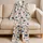 Flamingo Palm Tree Tropical Beach Style for Relaxed Island Vacation Getaways Satin Pajamas Set - 5