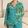 Geometric Puppy Palm Trees for Sunny Beach Days and Coastal Getaways Satin Pajamas Set - 1