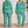 Geometric Puppy Palm Trees for Sunny Beach Days and Coastal Getaways Satin Pajamas Set - 2