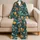 Celestial Sun Moon Ocean Waves and Golden Florals for Relaxed Coastal Summer Getaways Satin Pajamas Set - 5