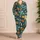 Celestial Sun Moon Ocean Waves and Golden Florals for Relaxed Coastal Summer Getaways Satin Pajamas Set - 4