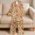 Watercolor Autumn Leaves for Cozy Fall Getaways and Relaxed Weekend Lounging Satin Pajamas Set - 5