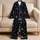 Silver Starry Night Sky for Relaxed Summer Getaways and Easy Evening Lounging Satin Pajamas Set - 5