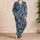Navy Ivory Paisley Motifs for Relaxed Coastal Summer Getaways Satin Pajamas Set - 4