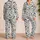 Coastal Village Cottages and Trees for Relaxed Summer Getaways Satin Pajamas Set - 2