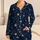 Golden Starry Sky Navy Nighttime Style for Relaxed Summer Lounging Satin Pajamas Set - 1