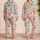 Watercolor Octopus And Coral Motifs For Tropical Beach Getaways And Coastal Escapes Satin Pajamas Set - 2