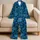 Blue Palm Fronds and Monstera Leaves for Tropical Summer Getaways Satin Pajamas Set - WB0IZ8BOB8