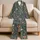 Vintage Coastal Botanical Leaves for Relaxed Summer Getaways and Beachside Lounging Satin Pajamas Set - 5