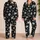 Black And White Ink Splatter Coastal Style For Relaxed Summer Lounge And Beach Days Satin Pajamas Set - 2