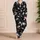 Black And White Ink Splatter Coastal Style For Relaxed Summer Lounge And Beach Days Satin Pajamas Set - 4