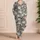 Modern Gray Chrysanthemum Blooms and Golden Berries for Relaxed Coastal Weekends Satin Pajamas Set - 4