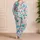 Tropical Abstract Brushstrokes for Relaxed Coastal Getaways and Breezy Summer Escapes Satin Pajamas Set - 4