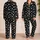 Bold White Stars for Coastal Nights and Relaxed Summer Weekends for Men and Women Satin Pajamas Set - 2
