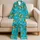 Cool Crocodile in Yellow Shorts for Tropical Beach Getaways and Summer Lounging Satin Pajamas Set - 5