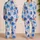 Blue Octopus Ocean Art for Coastal Getaways and Relaxed Summer Escapes Satin Pajamas Set - 2