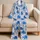 Blue Octopus Ocean Art for Coastal Getaways and Relaxed Summer Escapes Satin Pajamas Set - 5