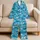 Leaping Dolphins Riding Ocean Waves for Tropical Summer Surf and Beach Getaways Satin Pajamas Set - 5