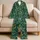 Tropical Monstera and Palm Leaves for Relaxed Coastal Getaways Satin Pajamas Set - 5