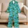 Tropical Palm Trees and Ocean Waves for Relaxed Island Getaways and Beachside Lounging Satin Pajamas Set - 5