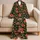 Tropical Hibiscus, Palm Fronds and Shark Jaws for Relaxed Coastal Summer Evenings Satin Pajamas Set - 5