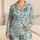 Blue-Green Octopus and Fish Motifs for Relaxed Coastal Getaways and Summer Lounging Satin Pajamas Set - 1