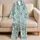Blue-Green Octopus and Fish Motifs for Relaxed Coastal Getaways and Summer Lounging Satin Pajamas Set - 5