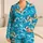 Cheerful Surfing Shark Ocean Scene for Beach Days, Coastal Getaways and Summer Fun Satin Pajamas Set - 1