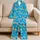 Cheerful Surfing Shark Ocean Scene for Beach Days, Coastal Getaways and Summer Fun Satin Pajamas Set - 5