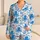 Blue Octopus and Little Fish for Relaxed Coastal Getaways and Ocean Lovers Satin Pajamas Set - 1