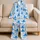 Blue Octopus and Little Fish for Relaxed Coastal Getaways and Ocean Lovers Satin Pajamas Set - 5