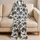 Black And White Palm Trees For Tropical Beach Getaways And Relaxed Summer Days All Year Satin Pajamas Set - 5