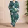 Deep Teal Palm Fronds for Relaxed Tropical Getaways and Refined Resort Living Satin Pajamas Set - 4