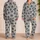 Minimalist Palm Tree Sketches for Tropical Summer Vacation Style Satin Pajamas Set - 2