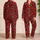 Red Cherry and Green Leaf Motif for Relaxed Summer Lounging and Beach Days Satin Pajamas Set - 2
