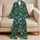 Mint Monstera And Pothos Leaves For Tropical Getaways And Relaxed Summer Days Satin Pajamas Set - 5