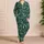 Mint Monstera And Pothos Leaves For Tropical Getaways And Relaxed Summer Days Satin Pajamas Set - 4