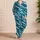 Distressed Teal Ocean Stripes for Tropical Getaways and Relaxed Summer Lounging Satin Pajamas Set - 4