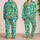Tropical Cocktail Glasses for Beachside Summer Escapes and Relaxed Vacation Evenings Satin Pajamas Set - 2
