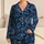 Navy Tropical Monstera and Palm Leaves for Relaxed Summer Lounging Satin Pajamas Set - 1
