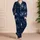 Golden Galaxy Whirls for Cosmic Lounging, Relaxed Nights and Stargazing for Men Satin Pajamas Set - 4