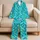 Turquoise Ocean Bokeh Waves for Relaxed Coastal Getaways and Easy Summer Lounging Satin Pajamas Set - 5