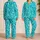 Turquoise Ocean Bokeh Waves for Relaxed Coastal Getaways and Easy Summer Lounging Satin Pajamas Set - 2