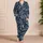 Silver Palm Fronds for Relaxed Tropical Getaways and Coastal Summer Lounging at Home Satin Pajamas Set - 4
