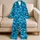 Turquoise Hibiscus And Ocean Wave Motifs For Relaxed Tropical Getaways And Coastal Living Satin Pajamas Set - 5