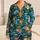 Tropical Hibiscus and Palm Leaves for Relaxed Coastal Getaways and Island Escapes Satin Pajamas Set - 1