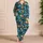 Tropical Hibiscus and Palm Leaves for Relaxed Coastal Getaways and Island Escapes Satin Pajamas Set - 4