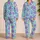 Purple Octopus And Starfish Undersea Motifs For Relaxed Summer Coastal Getaways For Men Satin Pajamas Set - 2