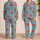 Red Octopus and Pink Coral Ocean Motifs for Tropical Escapes and Summer Relaxation Satin Pajamas Set - 2